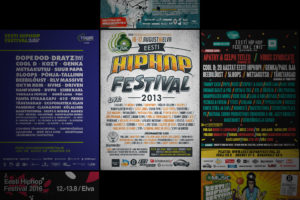 Eesti Hiphop Festival plakatites alates aastast 2006